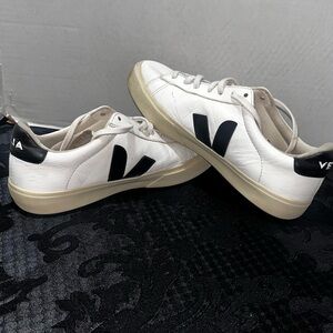 Veja  Campo White and Black Casual Sneakers